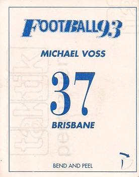 1993 Select AFL Stickers #37 Michael Voss Back